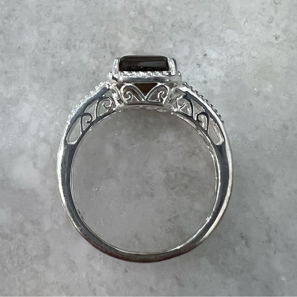 Brazilian Smoky Quartz Sterling Silver Solitaire Ring Sz 9 - Picture 8 of 9